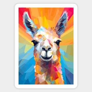 Llama Face Abstract Colorful Art Sticker